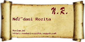Nádasi Rozita névjegykártya